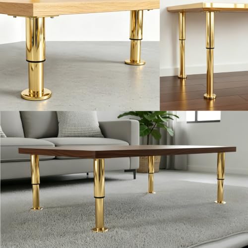 4Pcs Adjustable Gold Metal Furniture Legs 4.7-7.08 Inch Cabinet Desk Sofa - color: Gold, size: 4.7"-7.08"-Set of 4