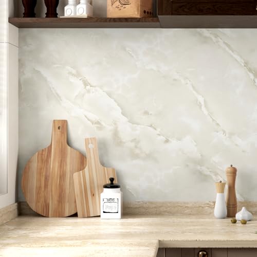 Matte Beige Marble Contact Paper for Countertops Waterproof Roll - color: Beige, size: 17.7" x 120"