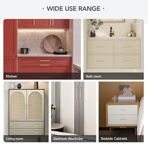HOME EDIT Champagne Bronze Solid Cabinet Handles & Pulls 3-3/4 Inch 10 Pack - color: Champagne Bronze, size: 3-3/4 inches Hole Center