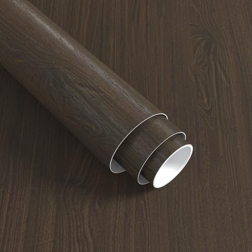 Walnut Contact Paper Dark Brown Wood Grain 30.3" x 78" - color: Dark Brown, size: 30.3" x 78"