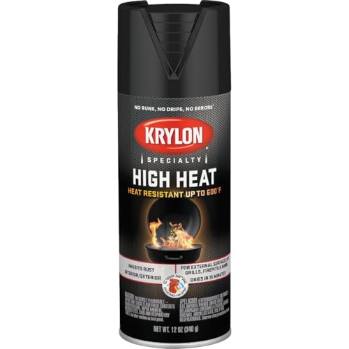 Krylon K01618777 High Heat Satin Black, 12 Ounce (Pack of 1) - color: Satin Black
