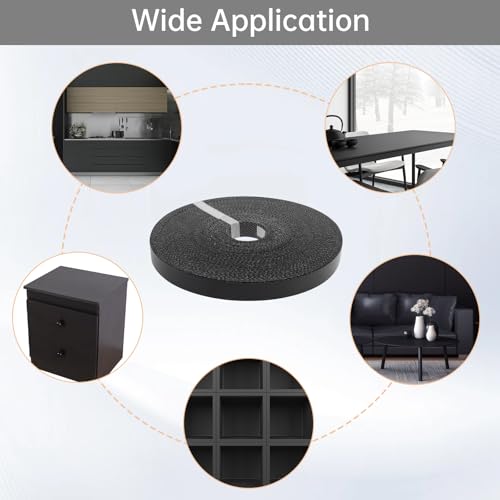 Melamine Edge Banding 3/4in*164ft 1.9cm*50M Black Hot Melt Shelf Adhesive - size: 3/4 inch * 164 ft (1.9 cm * 50M)