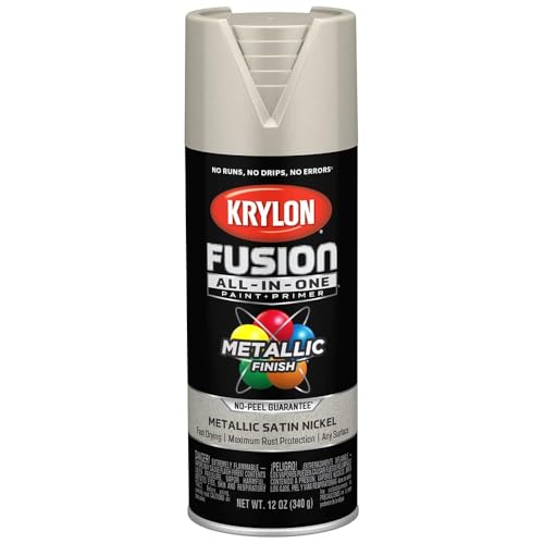 Krylon 6-Pack of 12 oz K02772007 Fusion All-In-One Satin Nickel Paint & Primer Spray Paint, Metallic