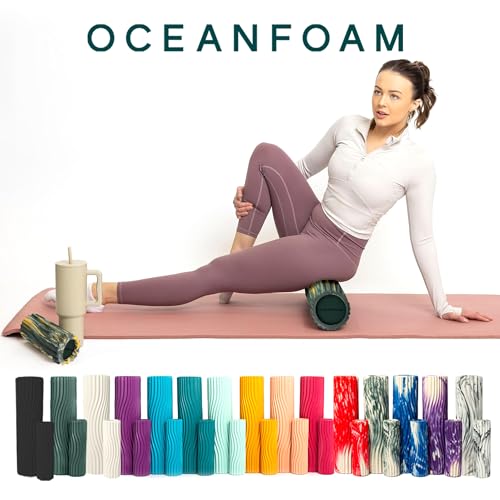 Oceanfoam Ripple Roller, Small Foam Roller (Hunter, Gold & Natural Marbled) - color: Hunter, Gold & Natural Marbled