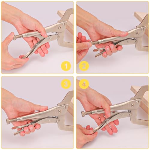 4 Pack 11 Inch Locking C Clamp, Heavy Duty 11 Inch C Clamp Locking Pliers for Home Improvement, Welding Tasks & Workshop - size: 4 Pack 11 Inch