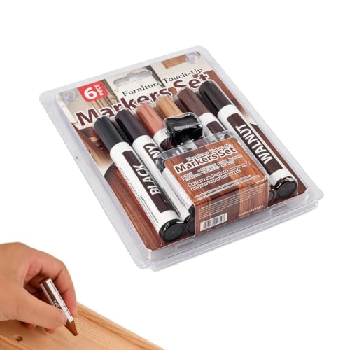 Furniture Touch Up Markers Set of 13, Wooden Furniture Floor Scratch Repair Kit- Markers and Wax Sticks with Sharpener for Fixing Stains and Scratches on Wood Floors,Tables,Desks
