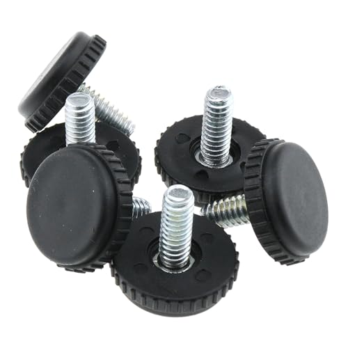 MEETOOT 12PCS Screw in Threaded Furniture Leveler Furniture Leveling Feet 1/4-20 Furniture Adjustable Non Slip Feet for Furniture Table Chair Cabinet and Bathroom Cabinet