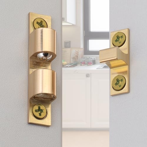 Double Roller Catch Cabinet Latches 40 mm,Solid Brass,Pack of 12,Gold - color: Gold, size: 40 mm
