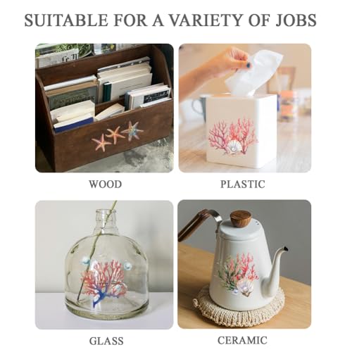 OLYCRAFT 3pcs/Set Ocean Rub on Transfers for Furniture and Crafts 6x12 Inch Coral Shell Furniture Decals Transfer Stickers Starfish Rub on Decal with 1pc Scraper for Wood Furniture Home Decoration - style: Ocean