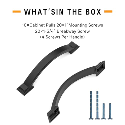 10 Pack 3.75 inch Cabinet Pulls Matte Black Cabinet Handles Drawer Pulls for Kitchen Cabinet Cupboard - color: Matte Black, size: 3.75 inch(96mm), style: 10 Pack