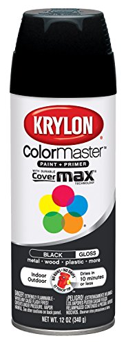 Krylon K05160107 ColorMaster Paint + Primer, Gloss, Black, 12 oz. - color: Black, size: 12 Ounce (Pack of 1), style: Gloss