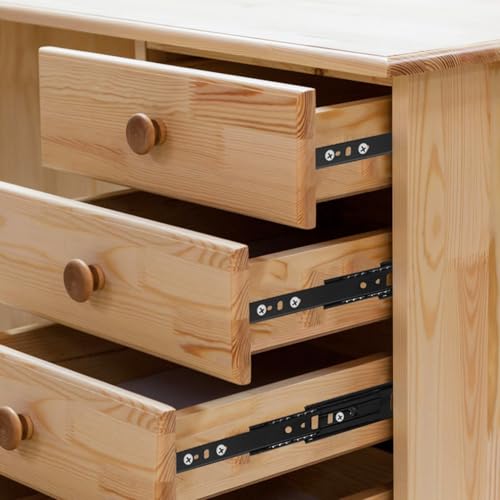 8 Pairs 6 Inch Black Full Extension Drawer Slides, Side Mount Drawer Slides with Screw, Ball Bearing Telescopic Slider for Cabinet, Kitchen Drawer Slides, Ideal for Kitchen and Office Cabinet - size: 8 Pairs 6 Inch