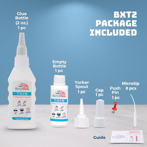 2 oz PremiumThin Viscocity CA Glue for Woodworking, Caps and Microtips, Super Glue Kit for Woodturning, Plastic, Wood and DIY Craft-1 Pack - size: 2 oz, style: THIN