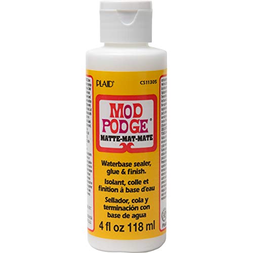 MOD PODGE Matte Sealer, Glue & Finish: All-in-One Craft Solution- Quick Dry, Easy Clean, for Wood, Paper, Fabric & More. Non-Toxic - Craft with Confidence, Made in USA, 4 oz., Pack of 1 - size: 4 fl oz