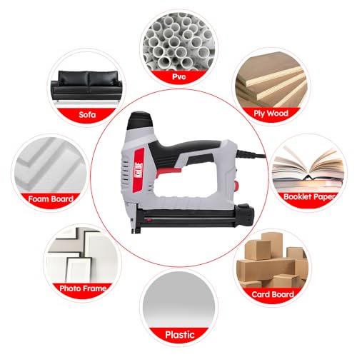 KeLDE Electric Nail Gun Kit, 120V Power Corded Brad Nailer with Adjustable Power Knob for Home, DIY, Includes 1500pc Brad Nails, 15/20/25/32mm
