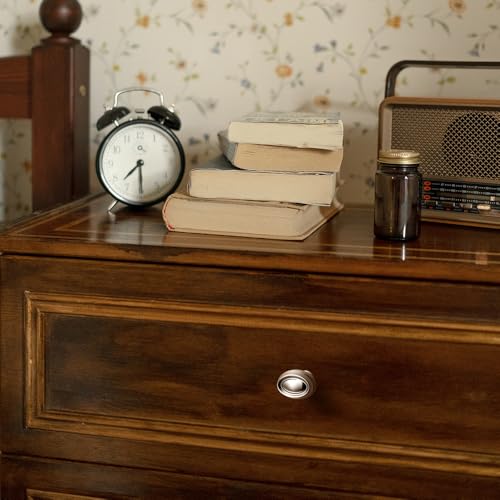 Set of 12 Satin Nickel Double-Ring Cabinet Knobs – Modern Kitchen Hardware with Concave Center Design Contemporaty Drawer Handles - color: Brushed Satin Nickel