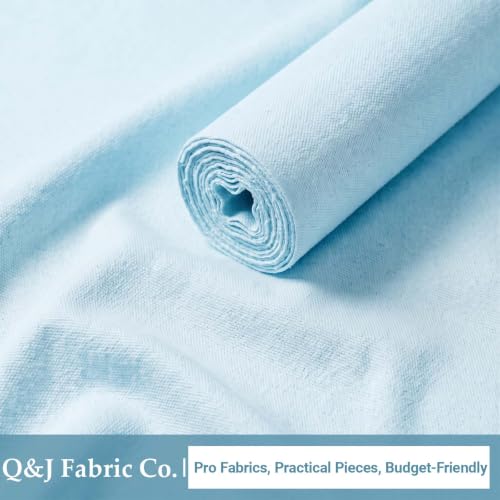 Light Blue Poly Cotton Canvas Fabric, 1 Yard, 59 Inch Wide - color: Light Blue, Not Water‑resistant, size: 1 Yards