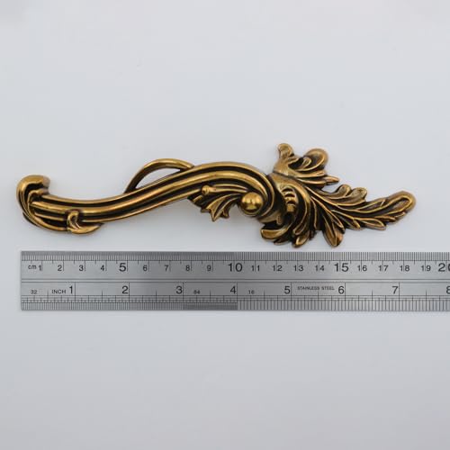 Gold Vintage Dresser Handles, 5.04 Inch Spacing, 2Pcs - size: 128 mm/5.04"
