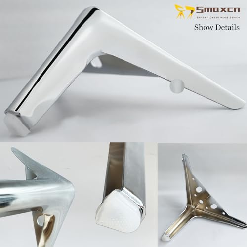 7 inch/18cm Shiny Silver Metal Furniture Legs Set of 4 - color: Shiny Chrome, size: 7 inch