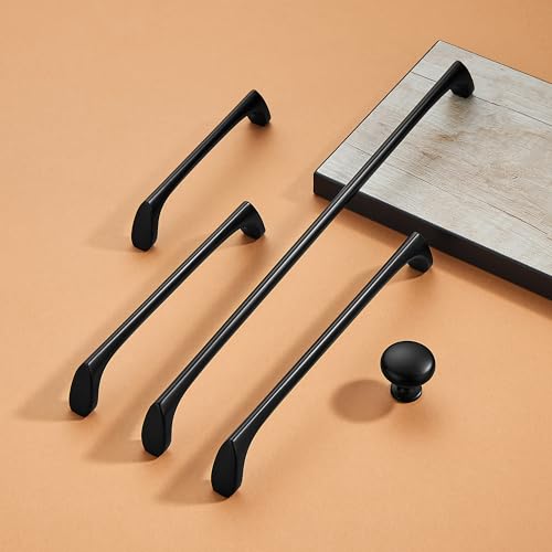 AVICCI 5 Pack Cabinet pulls-7.5"/192mm Mattle Black Modern Drawer Handles for Kitchen Cabinet Handles Batheroom Drawer Dresser Furniture Handware - color: Mattle Black, size: 7.5"(192mm)Hole Center-5Pcs