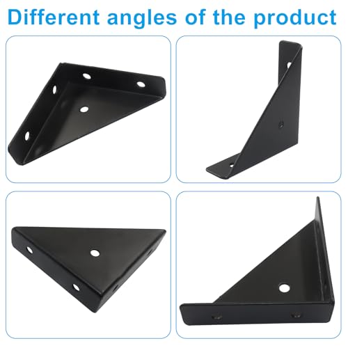 66mm Corner Brace Brackets, 4Pcs, Black - size: 66mm