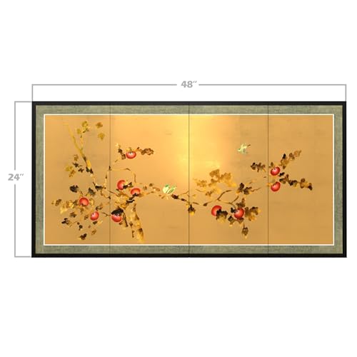 Oriental Furniture Gold Leaf Cherry Blossom - 24" - color: Cherry Blossom, size: 24" x 48"