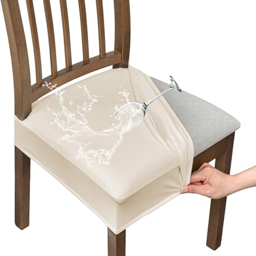 FUANGUI Dining Chair Covers Set of 2, Kitchen Chair Seat Covers - color: Pu-white