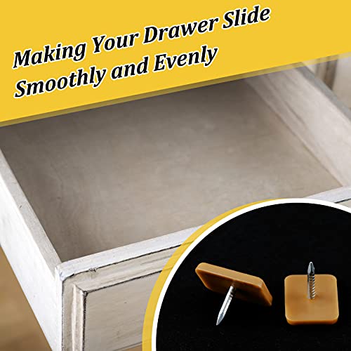 Jetec 30 Pieces Tack-in Drawer Glides Tack Glide for Repairing Dressers