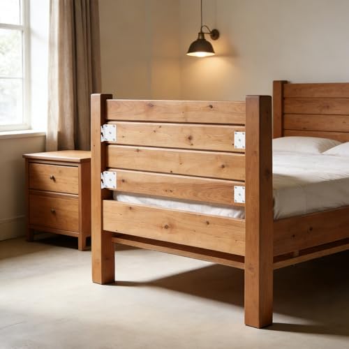 ASTIMESA 2 Pieces Heavy Duty Bed Rail Brackets Parts, Universal Bed Frame Hardware Replacement Kit, Headboard Frame Hooks Support Plates Connector for Wood Footboard Furniture