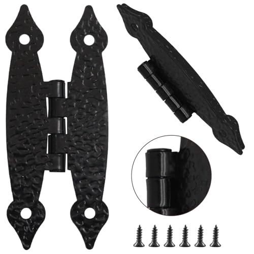 Murtenze 24 Pack 3.5 Inch Black Antique H Hinges - color: Black-24PCS