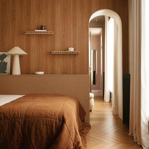 11.8" x 78.7" Peel and Stick Wallpaper Primary Color Textured Contact Paper - Easy Apply, Durable and Bubble-Reducing Self-Adhesive Wallpaper for Surface Makeovers(Wood Grain) - color: Wood Grain