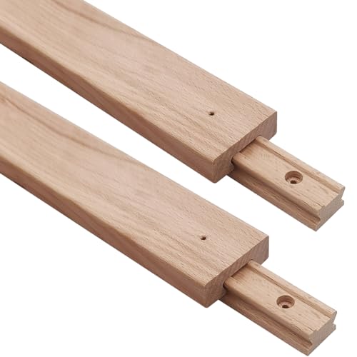 Wooden Drawer Slides 16 Inches Classic Wood Center Guide Track with Slide Glides (1 pcs) - size: 1 Piece