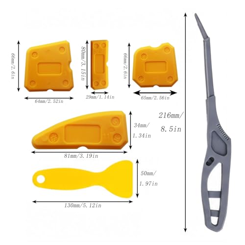 15PCS Multifunctional Grouting Tool Set Joint Presser Leveller Kitchens/Bathrooms/Windows/Sink Silicone Pad and Plastic Scraper