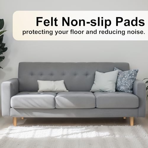 Maitys 4 Inch Round Solid Furniture Legs Furniture Wooden Replacement Chair Feet Dresser Sofa Couch Legs Table Cabinet Footstool DIY Projects for Home(Wood,8 Pcs) - color: Wood