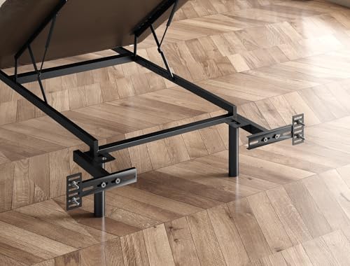 Headboard Brackets for Metal Bed Frame Adjustable Brackets for Headboard with Footboard Extension Kit Fit Twin Full Queen King 2 Pack, Matte Black