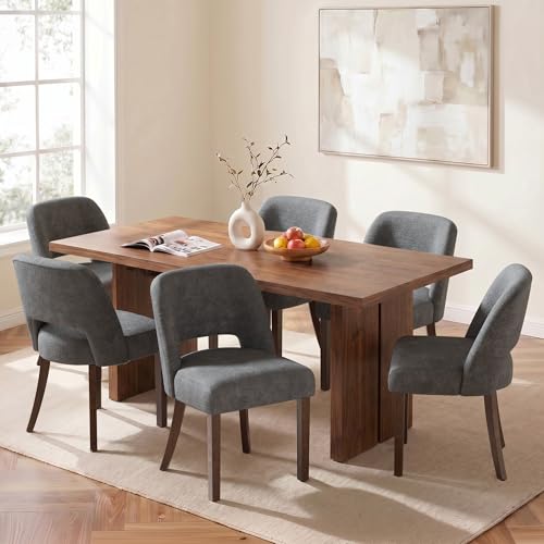 Usaint Upholstered Dining Chairs Set of 4, Modern Fabric Kitchen Chairs - color: Charcoal