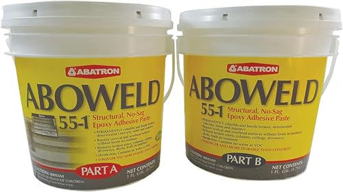 Abatron Aboweld 55-1 2-Part Structural Epoxy Paste, Light Gray, 2 Gallon - size: 2 Gallon