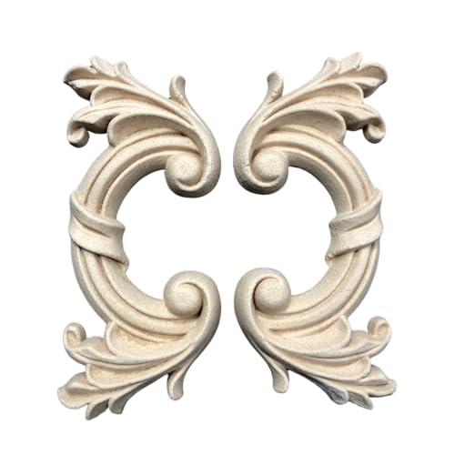 WoodUbend WUBX1017.11 Set of Elaborate Scrolls - Wood Appliques - Heat Bendable & Flexible Wood Onlays 8x17cm - DIY Craft, Furniture & Home Decor - Easy to Apply & Paint - Versatile + Reusable Decals - size: WUBX1017.11