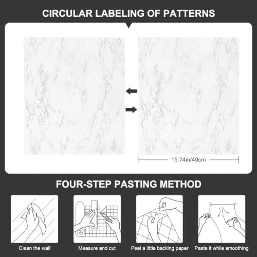 CAX Peel and Stick Wallpaper White Marble Contact Paper for Countertop - color: White and Gery, size: 23.6" x 472"
