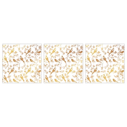 Gold Foil Rub on Transfer for Furniture DTF Transfers for Wood Drawer Decor, Flowers and Birds - style: Flowers and Birds