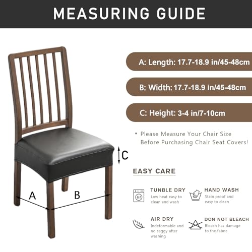 NILUOH Waterproof Seat Covers for Dining Room Chairs, 4 Pack, Rear Covers - color: Jacquard White, size: 4 Pcs-Regular