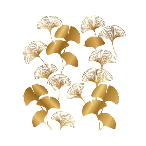 Gold Foil Rub on Transfer for Furniture DTF Transfers for Wood Drawer Decor, Ginkgo with Branch - style: Ginkgo with Branch