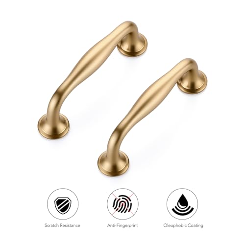 Ravinte Champagne Bronze Cabinet Handles Solid Pulls 3 Inch 10 Pack - color: Champagne Bronze, size: 3 inches Hole Center