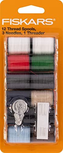 Fiskars Hand Sewing Thread Set, 12 Spools, Assorted Colors