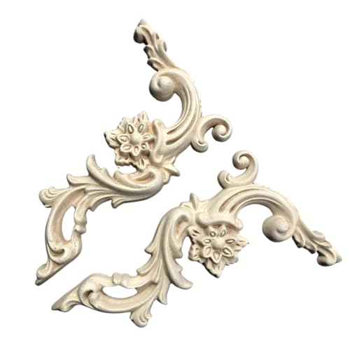 WoodUbend WUB6025 Set of Floral Scrolls - Wood Appliques - Heat Bendable & Flexible Wood Onlays 22x13.5cm - DIY Craft, Furniture & Home Decor - Easy to Apply & Paint - Reusable Decorative Decals - size: WUB6025
