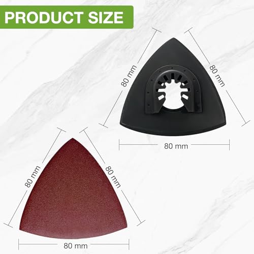 Oscillating Tool Sanding Pad kit 104pcs, 4-Piece 3-1/8 in Triangle Sanding Pad with 100pcs Sandpaper for Surface Sanding,Mechanical Maintenance Cleaning, polishing, deburring - style: 104PCS SANDING PADS KITS