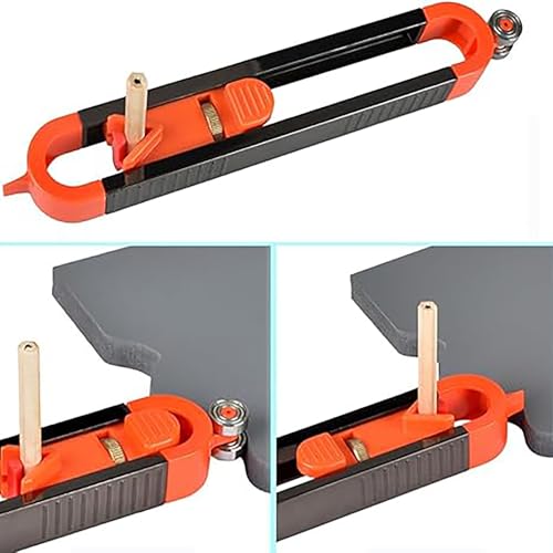 Contour Gauge with Lock - Adjustable Profile Duplicator Tool for Woodworking, Tile, and DIY Projects(Black)