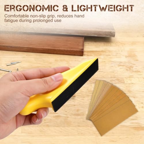 70 PCS Micro Detail Sander Paper Kit, Mini Finger Sander with 80 120 180 240 320 400 600 Grit Sandpaper Assortment, Small Hand Sanding Block for Craft, Furniture, Tight Spaces & DIY Projects - style: 80-600 Grit + Sander