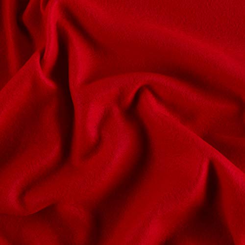Polar Fleece Solid Red, Fabric by the Yard - color: Red
