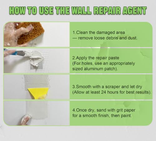 Drywall Patch Repair Kit, 17.6oz Spackle Kit for Cracks, Nail Holes & Dents - size: 500g